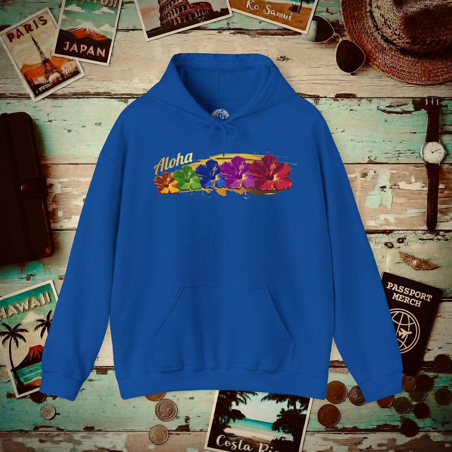 Pop Art Hibiscus, Hawaii Hoodie Royal / S