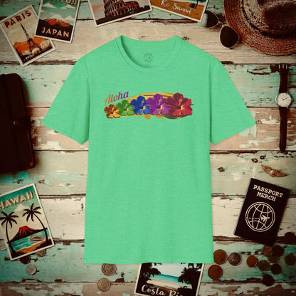 Pop Art Hibiscus, Hawaii T-Shirt Heather Irish Green / S