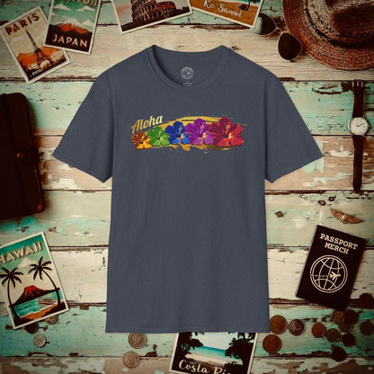 Pop Art Hibiscus, Hawaii T-Shirt Heather Navy / S