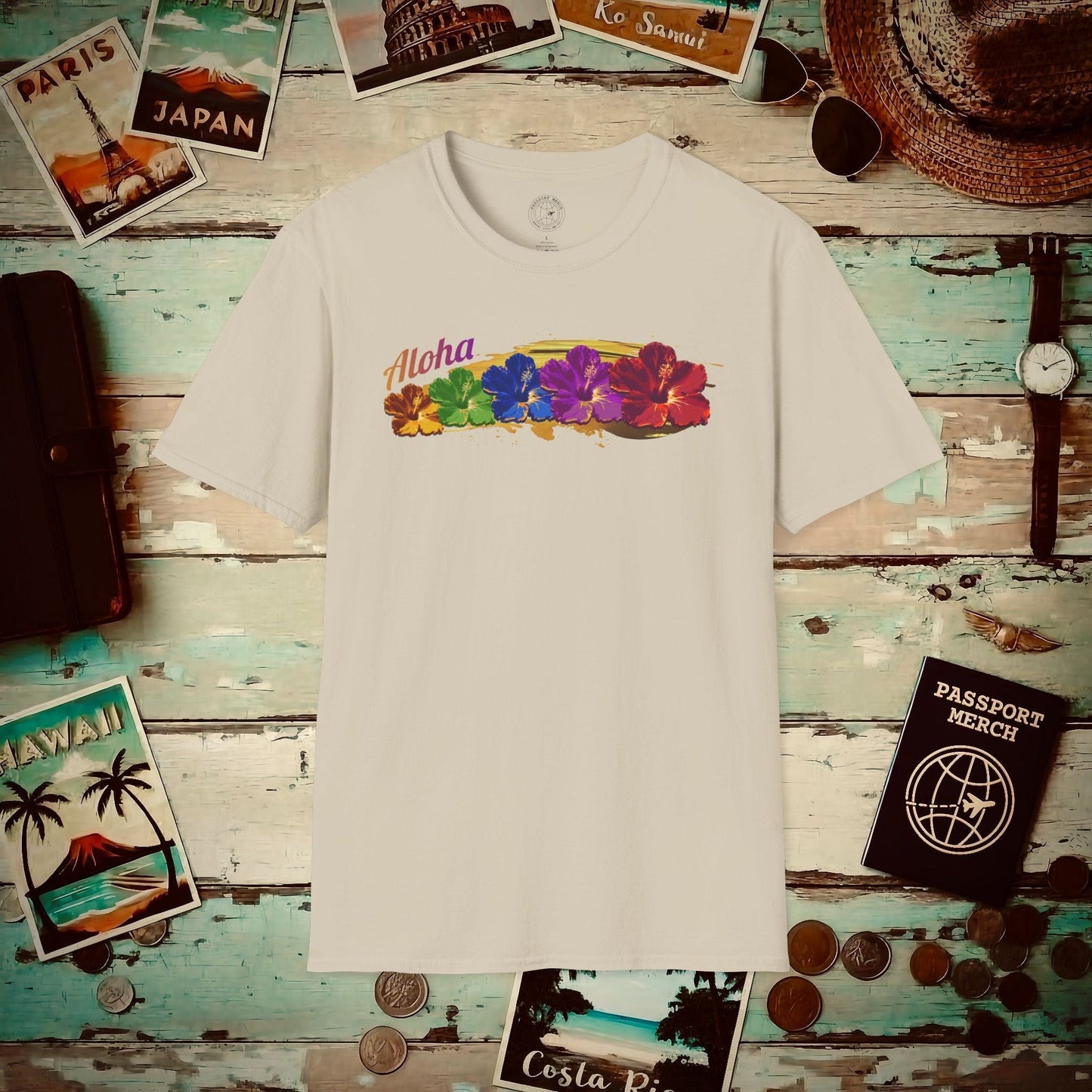 Pop Art Hibiscus, Hawaii T-Shirt Sand / S