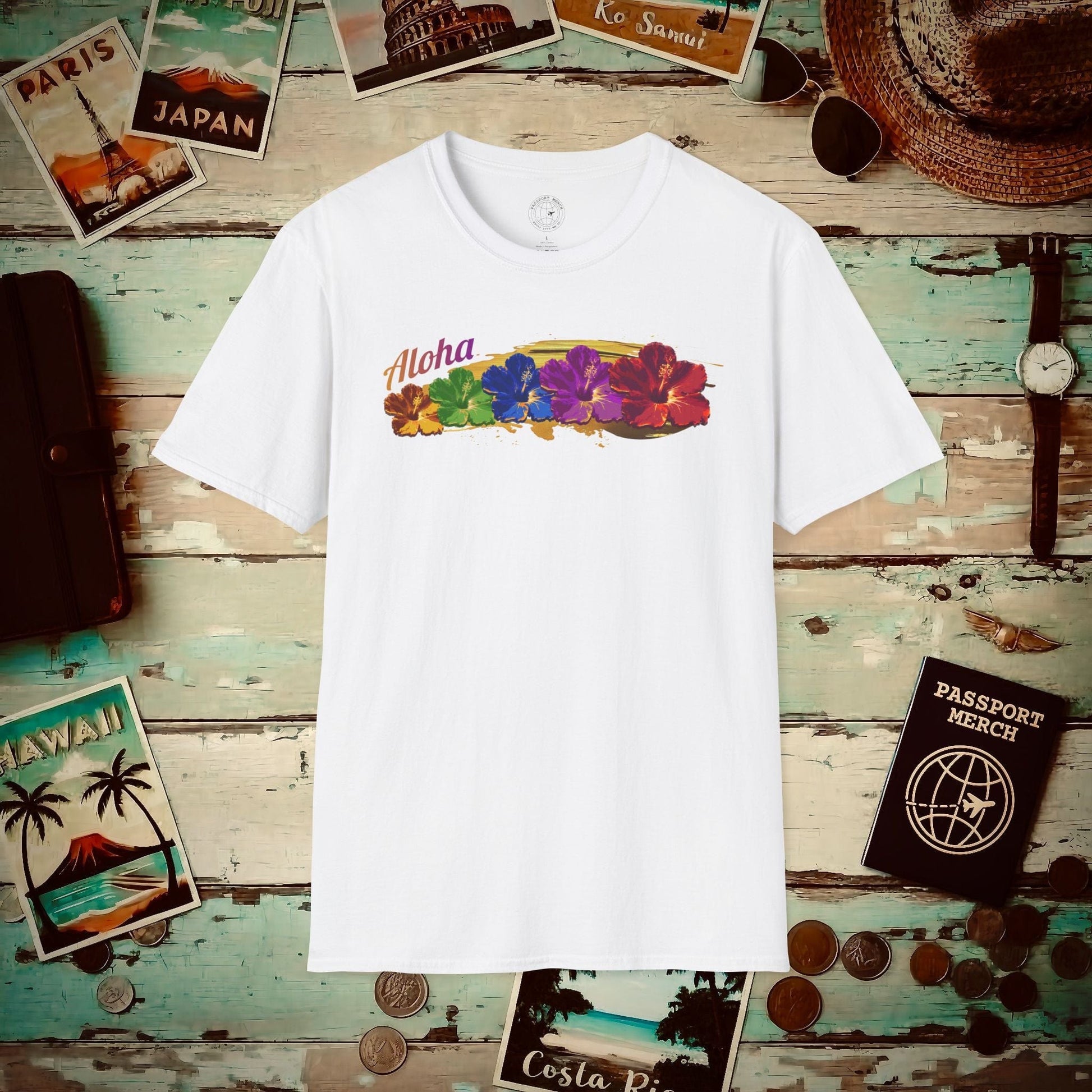 Pop Art Hibiscus, Hawaii T-Shirt White / S