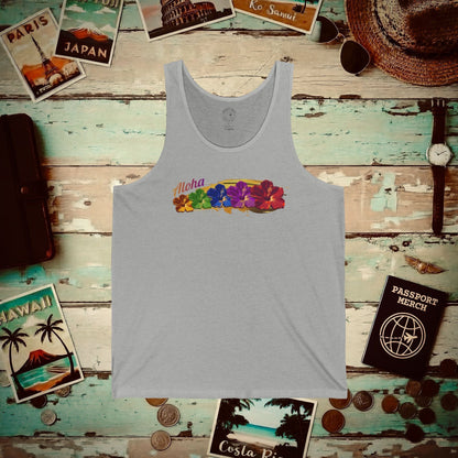 Pop Art Hibiscus, Hawaii Tank Top Athletic Heather / XS