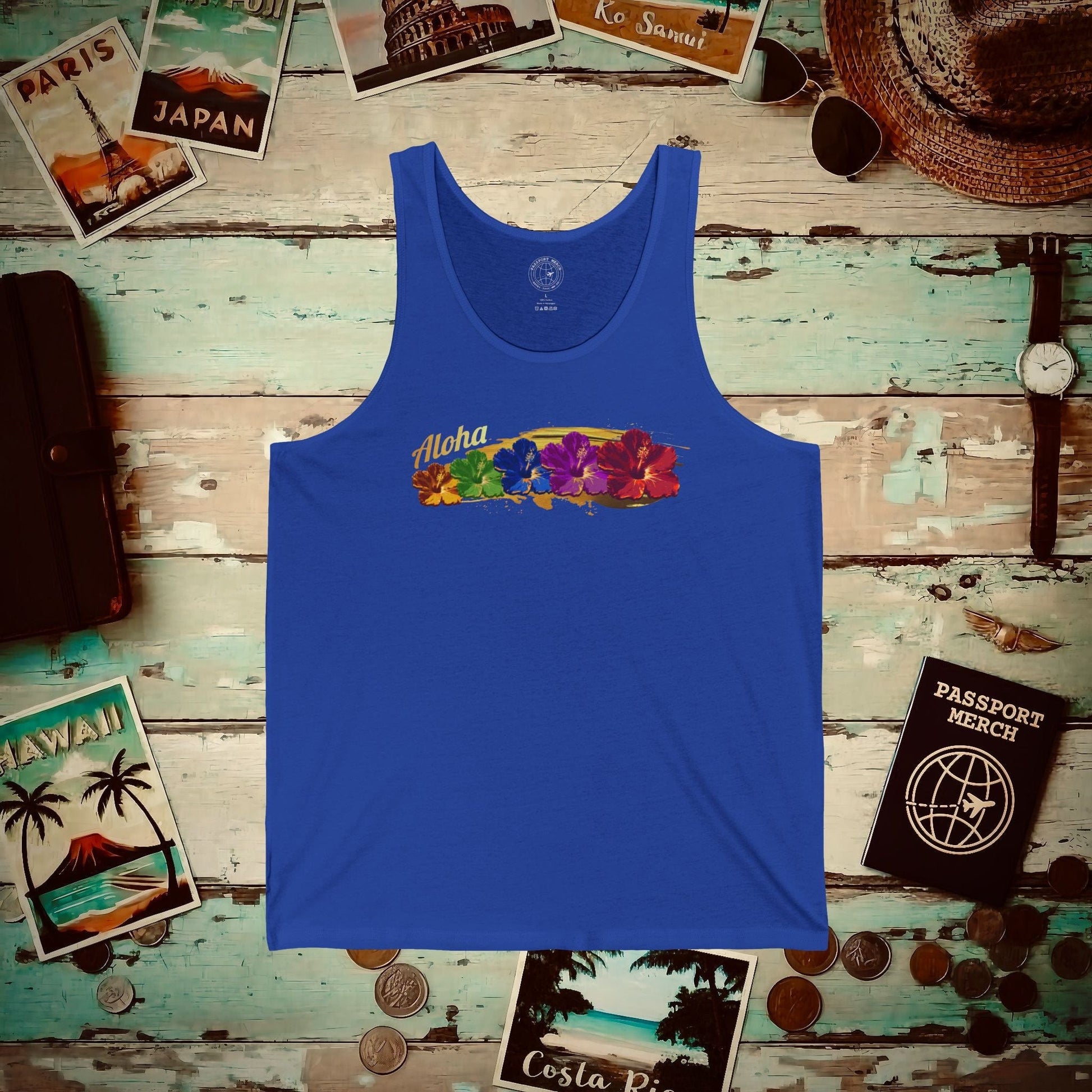 Pop Art Hibiscus, Hawaii Tank Top True Royal / XS