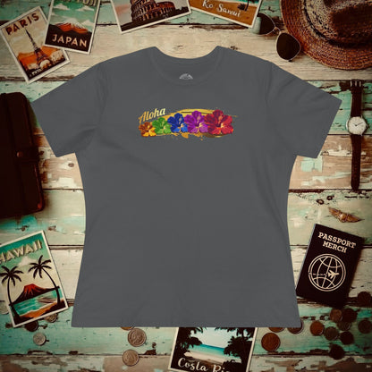 Pop Art Hibiscus, Hawaii, Womens Fit T-Shirt Asphalt / S