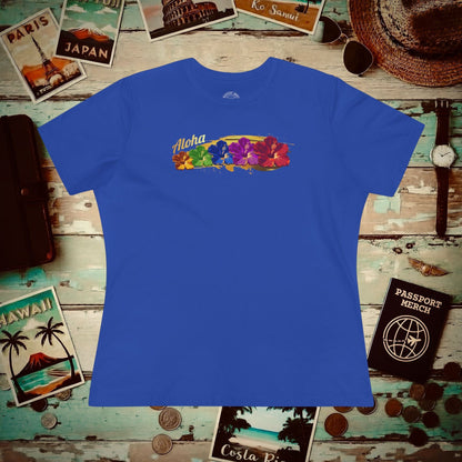 Pop Art Hibiscus, Hawaii, Womens Fit T-Shirt True Royal / S