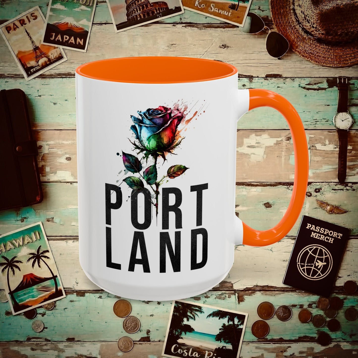 Portland Rose, Oregon 15oz Mug Orange / 15oz