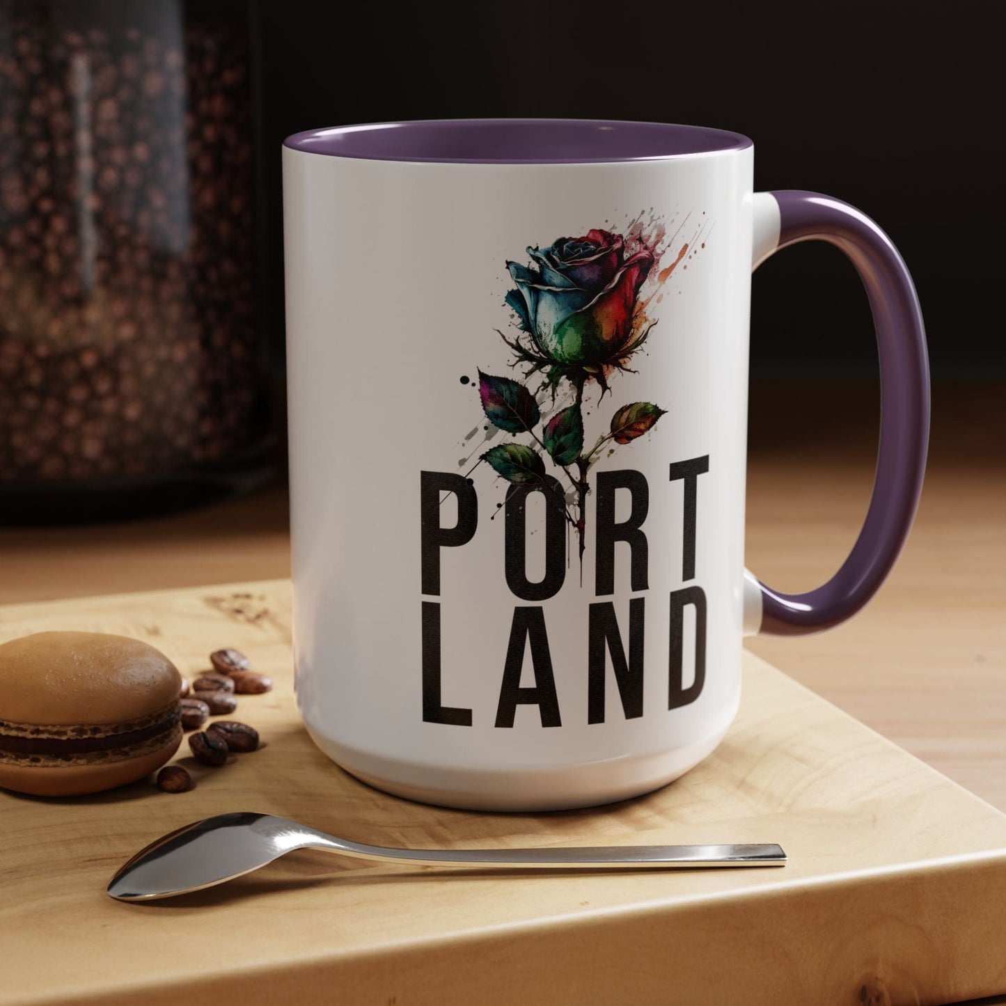 Portland Rose, Oregon 15oz Mug Purple / 15oz