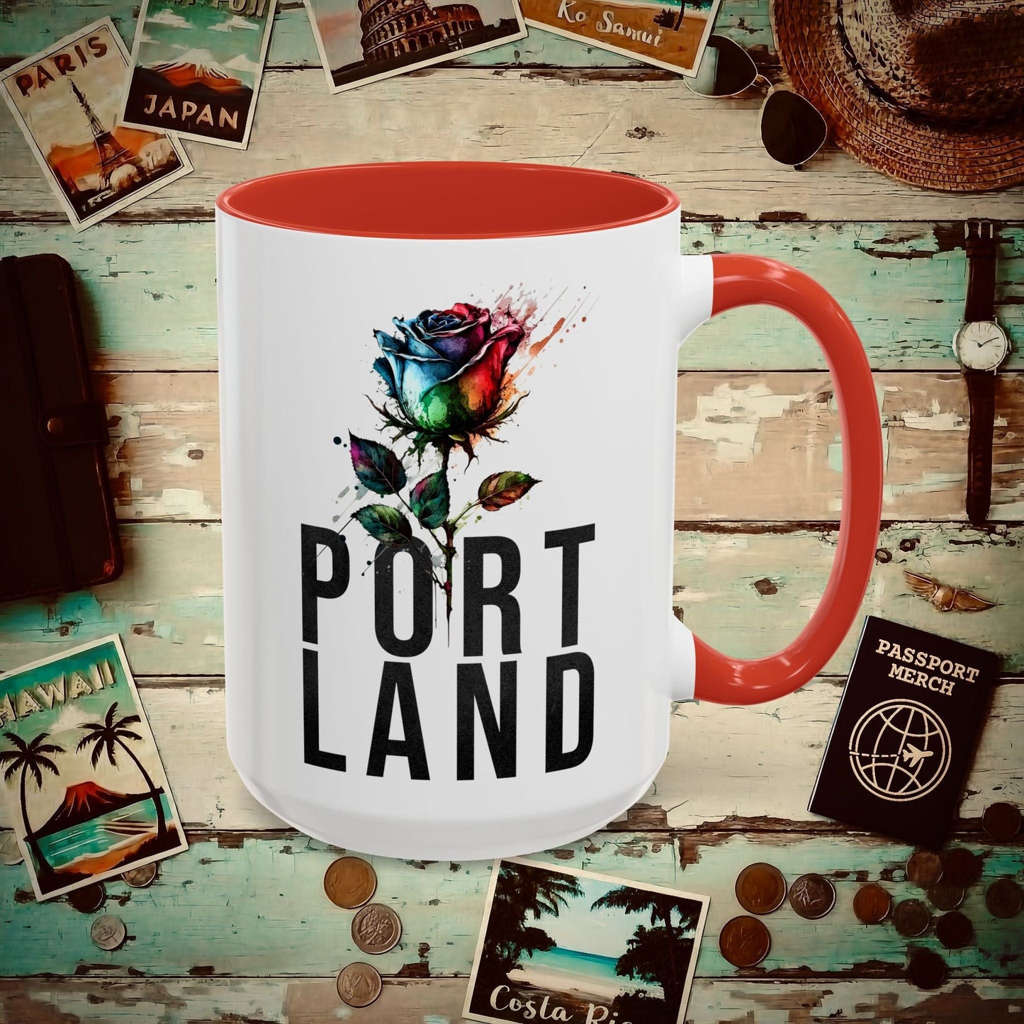Portland Rose, Oregon 15oz Mug Red / 15oz