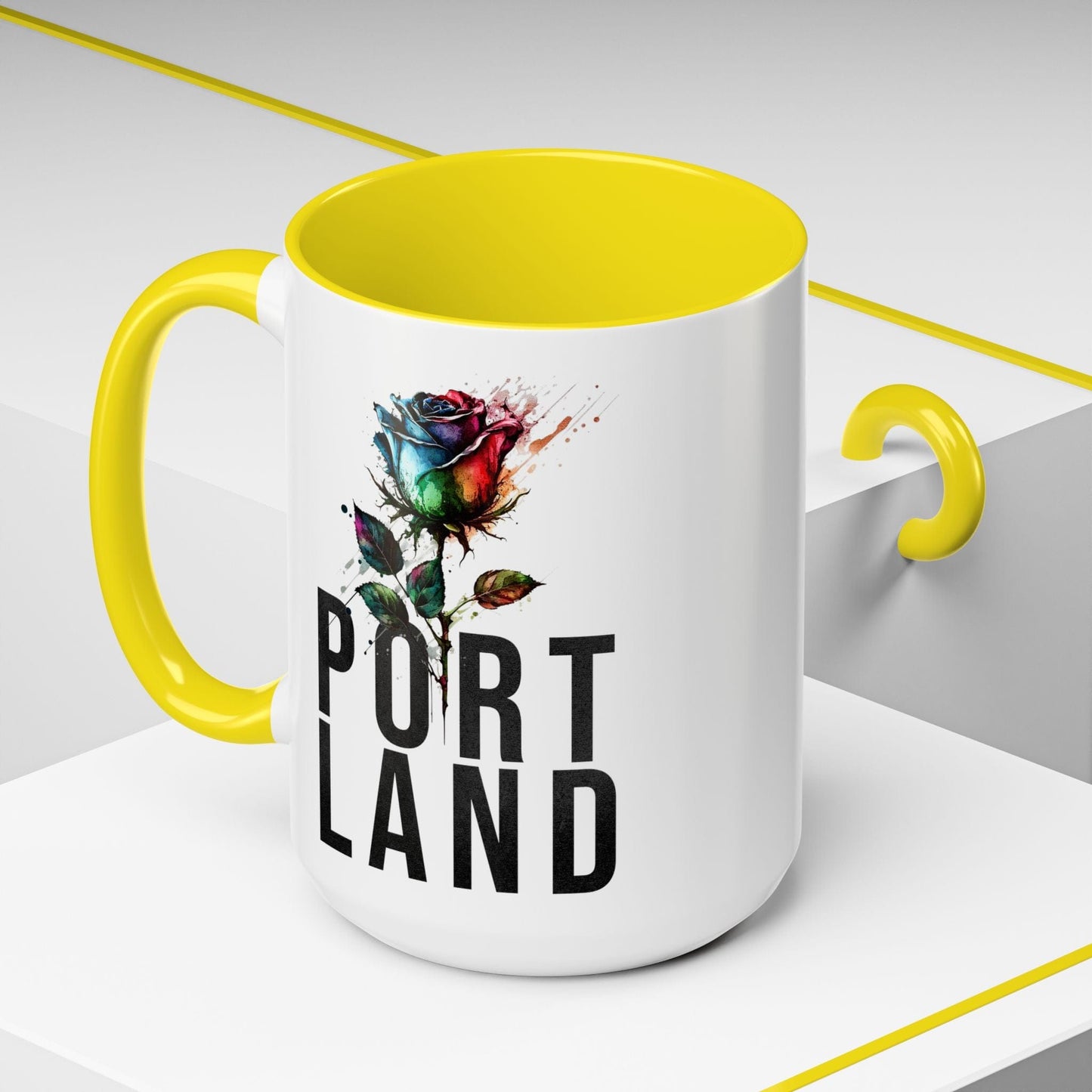 Portland Rose, Oregon 15oz Mug Yellow / 15oz