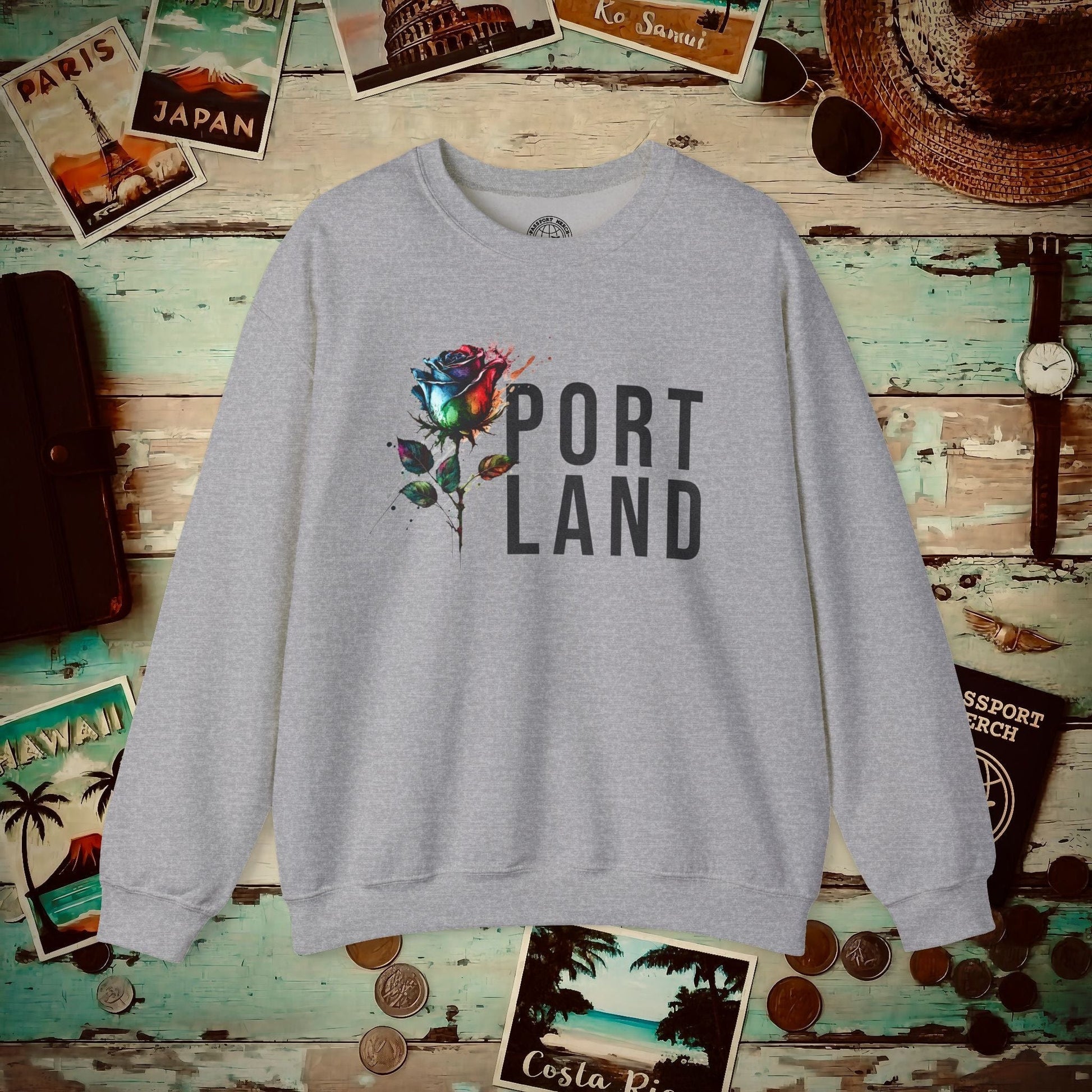 Portland Rose, Oregon Crewneck Sport Grey / S