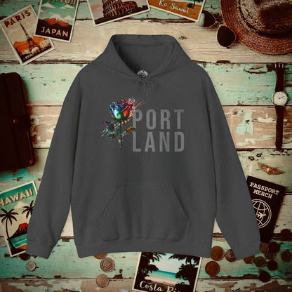 Portland Rose, Oregon Hoodie Dark Heather / S