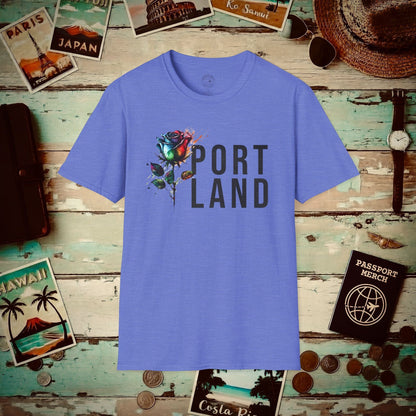 Portland Rose, Oregon T-Shirt Heather Royal / S