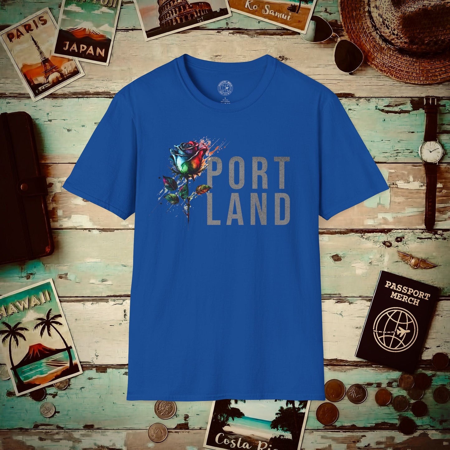 Portland Rose, Oregon T-Shirt Royal / S