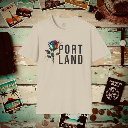 Portland Rose, Oregon T-Shirt Sand / S