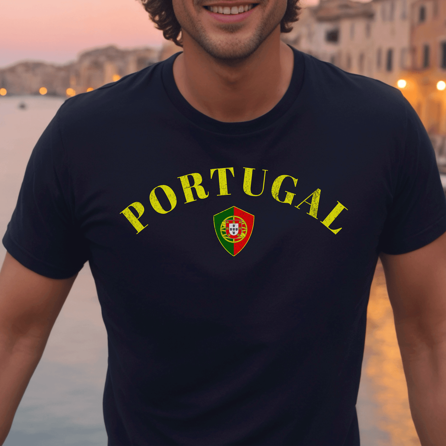Portugal Coat of Arms Flag Shield T-Shirt Black / S