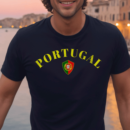 Portugal Coat of Arms Flag Shield T-Shirt Black / S