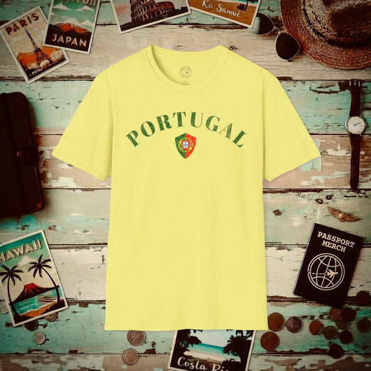 Portugal Coat of Arms Flag Shield T-Shirt Cornsilk / S