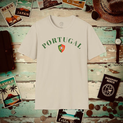 Portugal Coat of Arms Flag Shield T-Shirt Sand / S