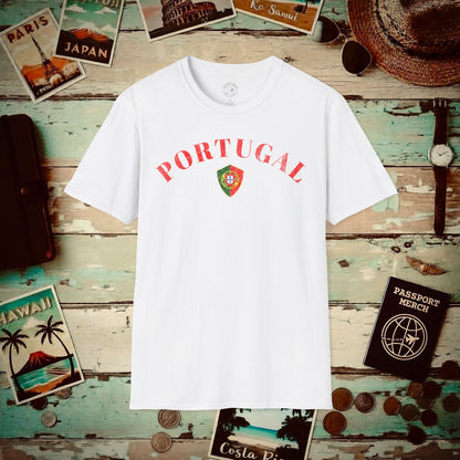 Portugal Coat of Arms Flag Shield T-Shirt White / S