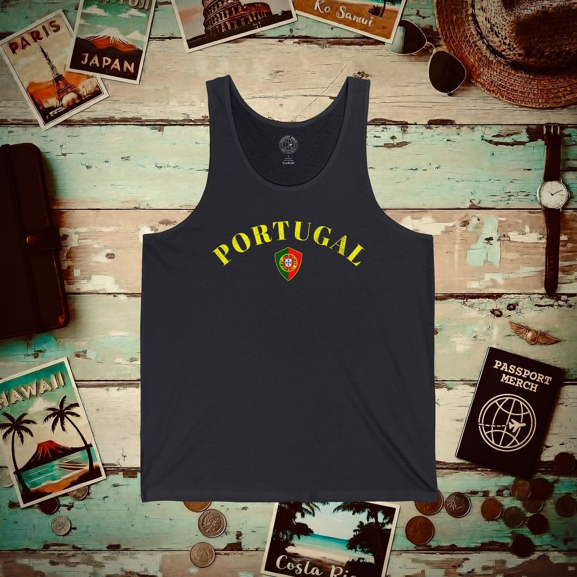 Portugal Coat of Arms Flag Shield Tank Top Dark Grey / XS