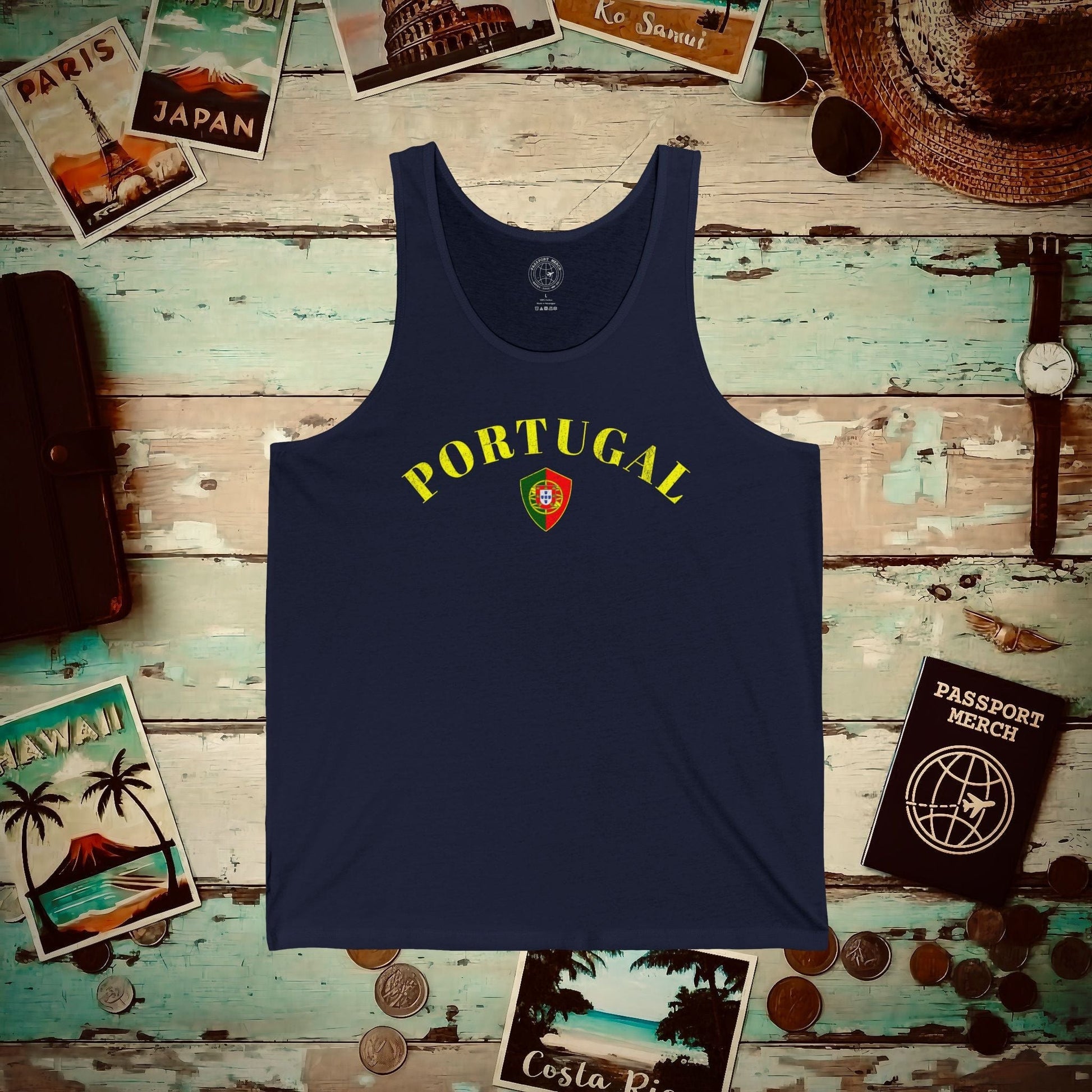 Portugal Coat of Arms Flag Shield Tank Top Navy / XS