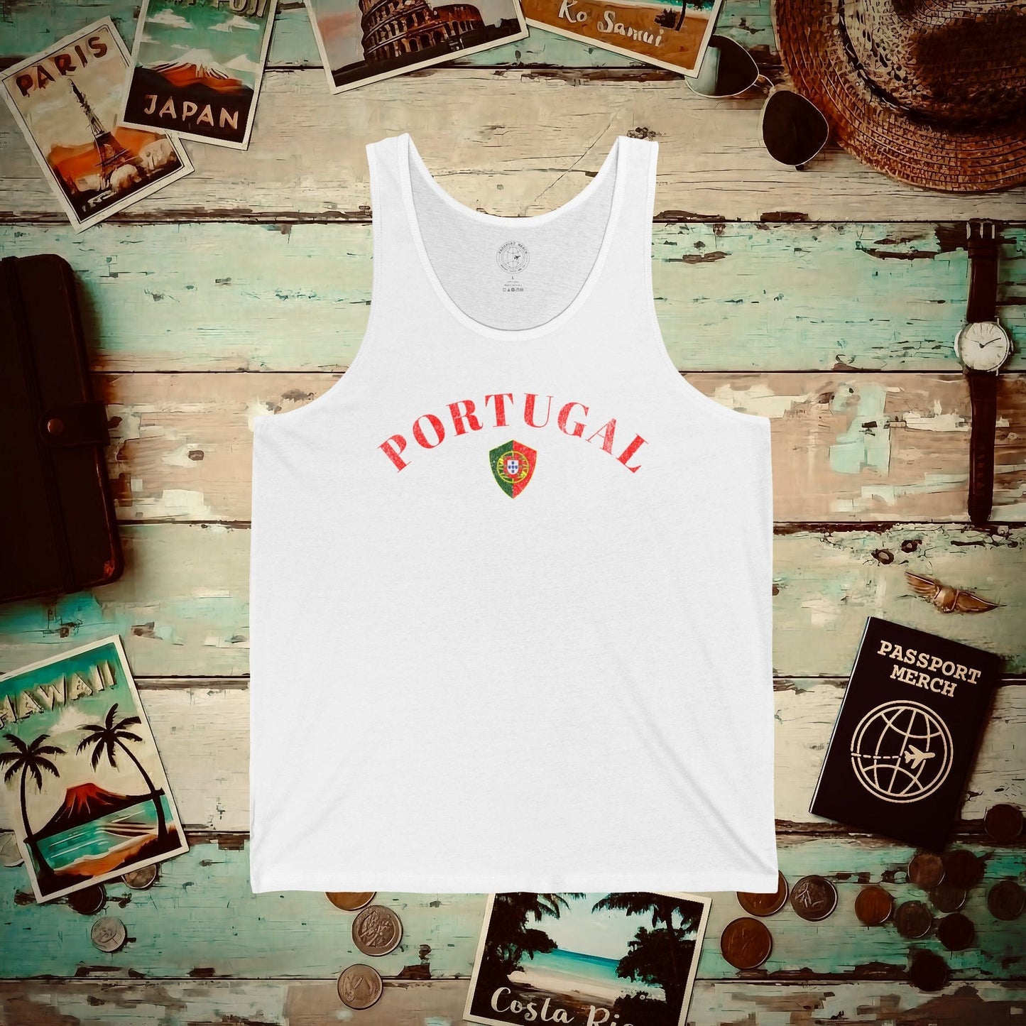 Portugal Coat of Arms Flag Shield Tank Top White / XS