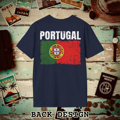 Portugal Vintage Flag Back Print T-Shirt Navy / S
