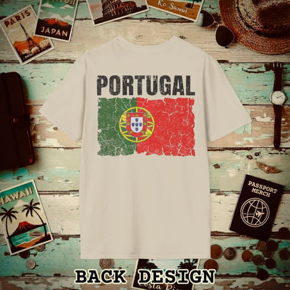 Portugal Vintage Flag Back Print T-Shirt Sand / S
