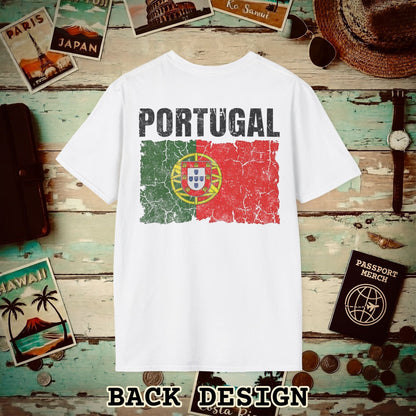 Portugal Vintage Flag Back Print T-Shirt White / S