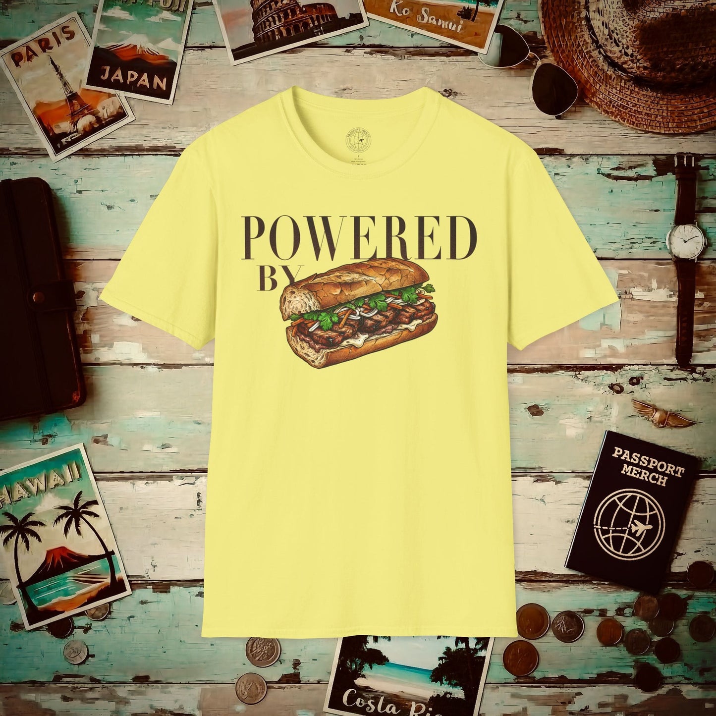 Powered by Banh Mi, Vietnam T-Shirt Cornsilk / S