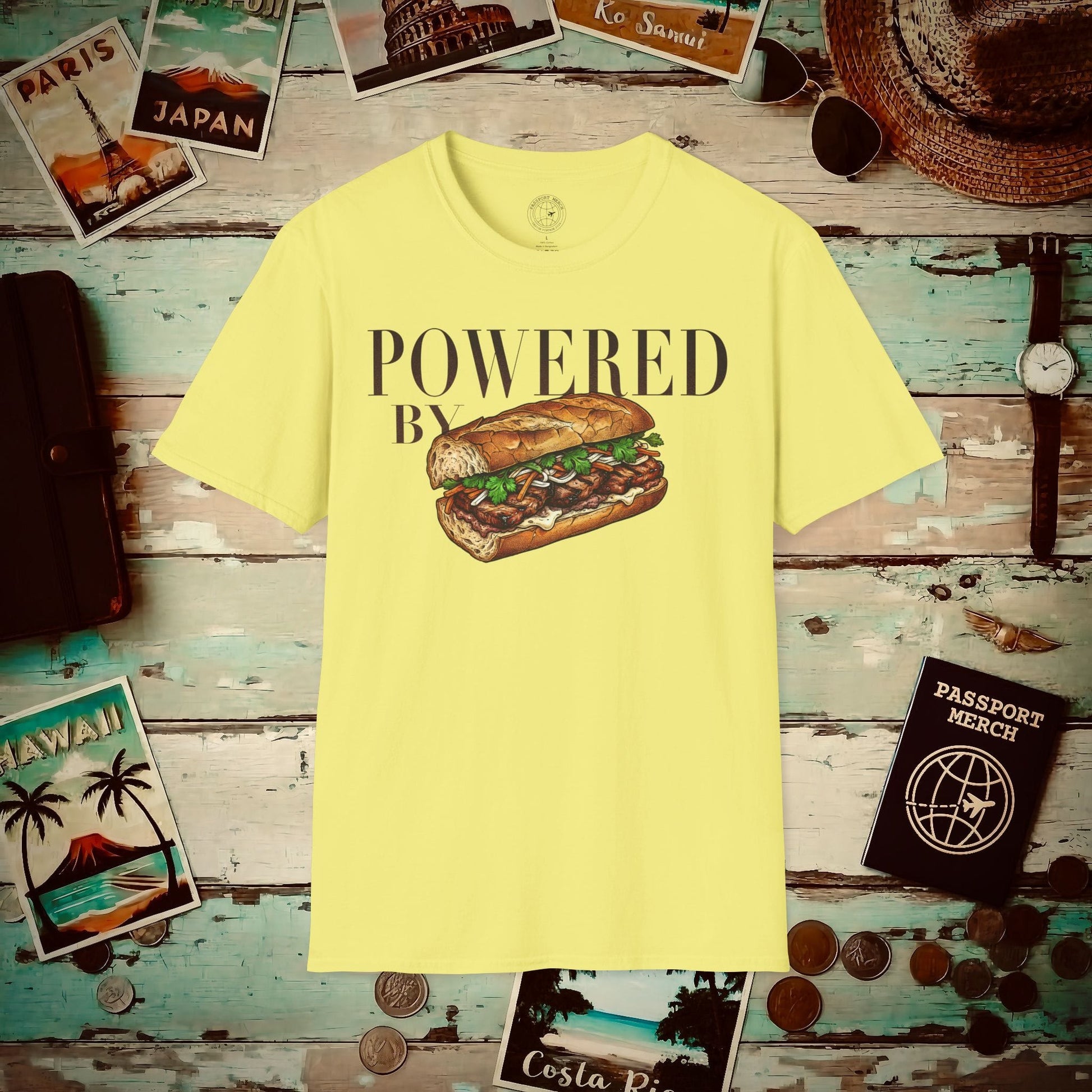 Powered by Banh Mi, Vietnam T-Shirt Cornsilk / S