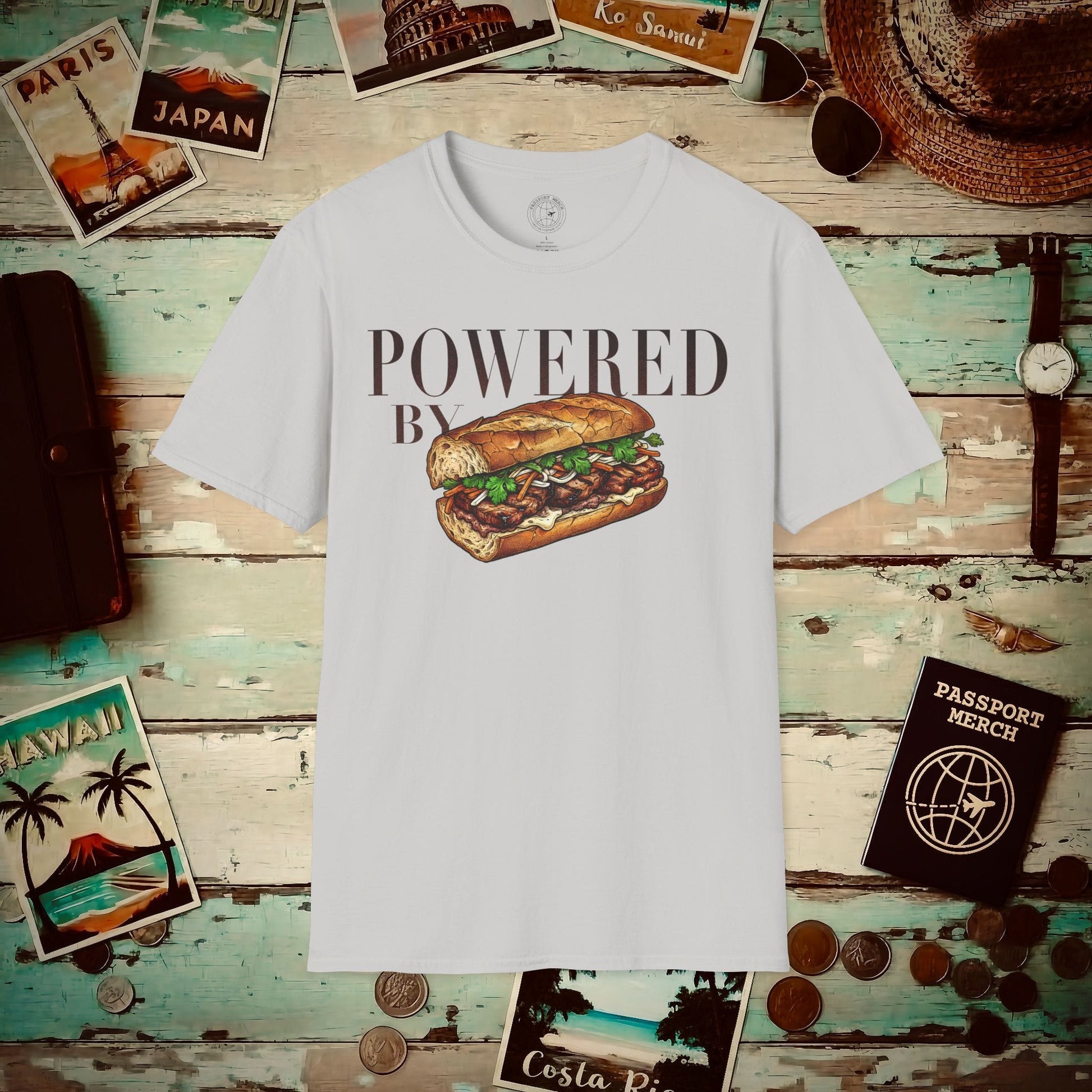 Powered by Banh Mi, Vietnam T-Shirt Ice Grey / S