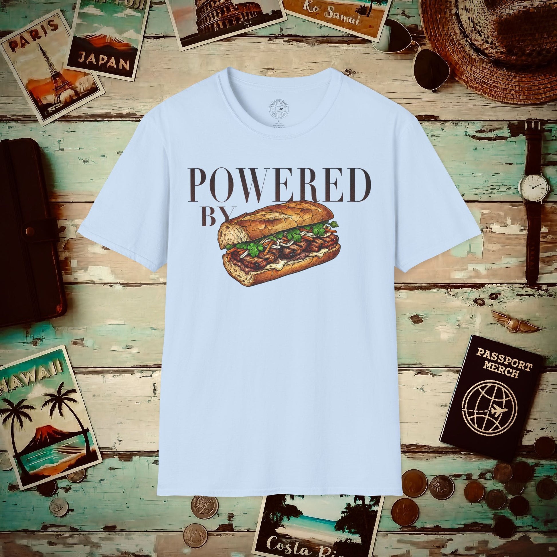Powered by Banh Mi, Vietnam T-Shirt Light Blue / S