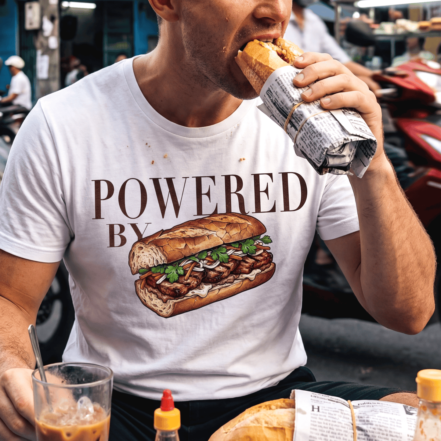 Powered by Banh Mi, Vietnam T-Shirt White / S