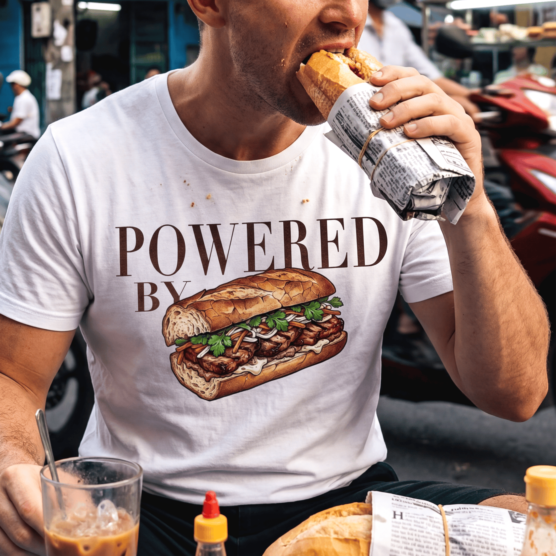 Powered by Banh Mi, Vietnam T-Shirt White / S
