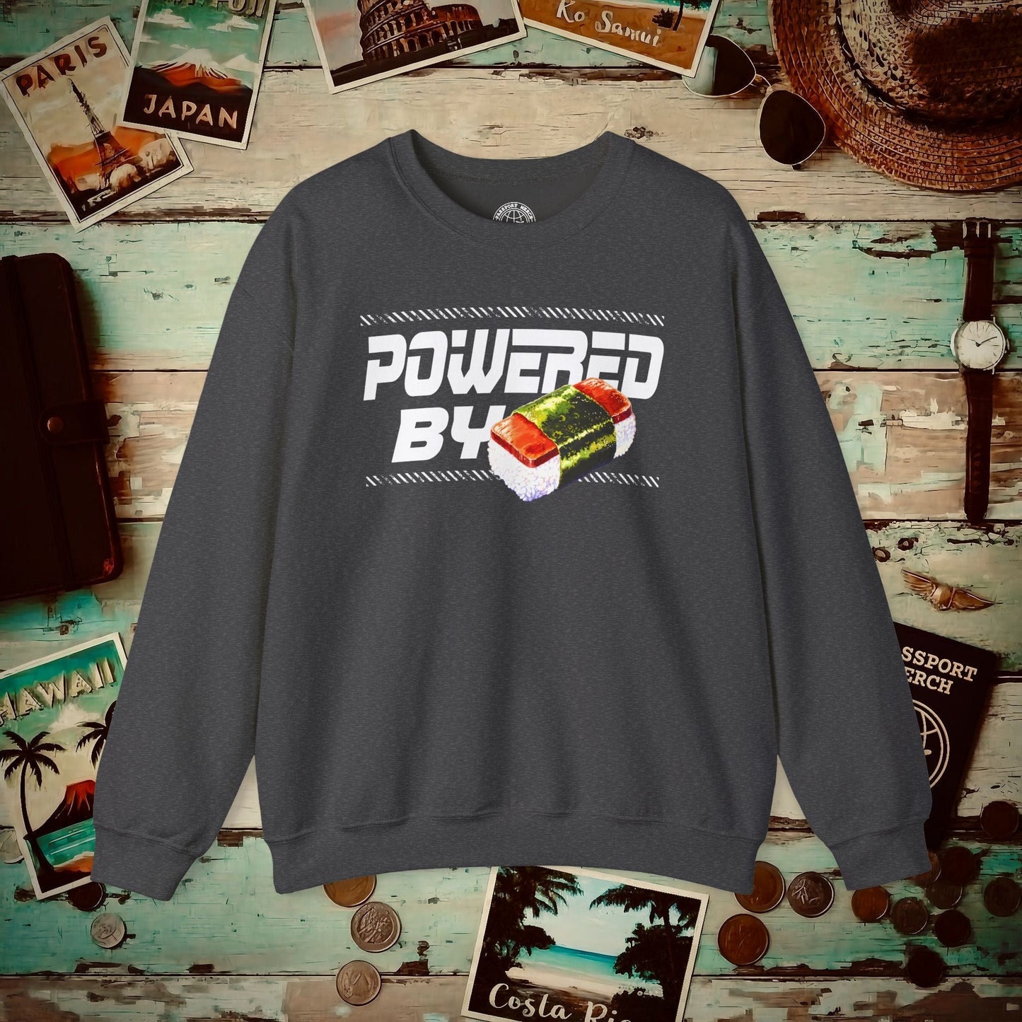 Powered By Musubi, Hawaii Crewneck Dark Heather / S