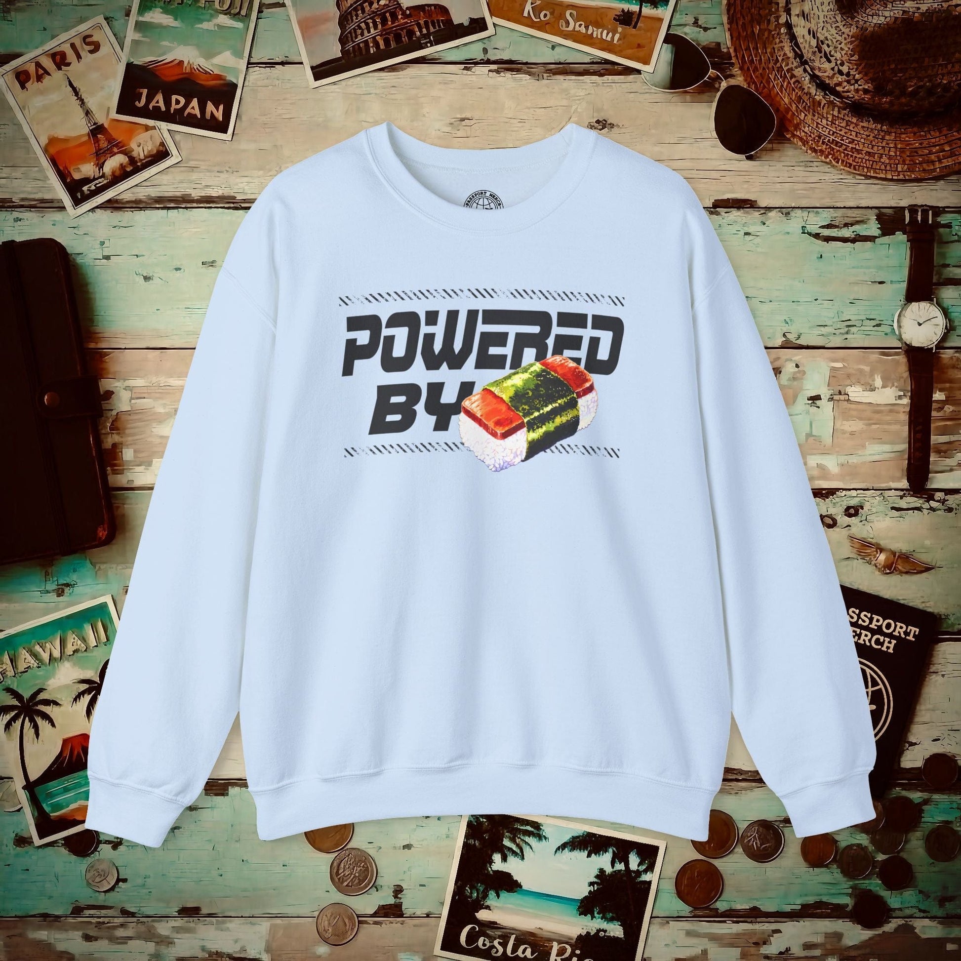 Powered By Musubi, Hawaii Crewneck Light Blue / S