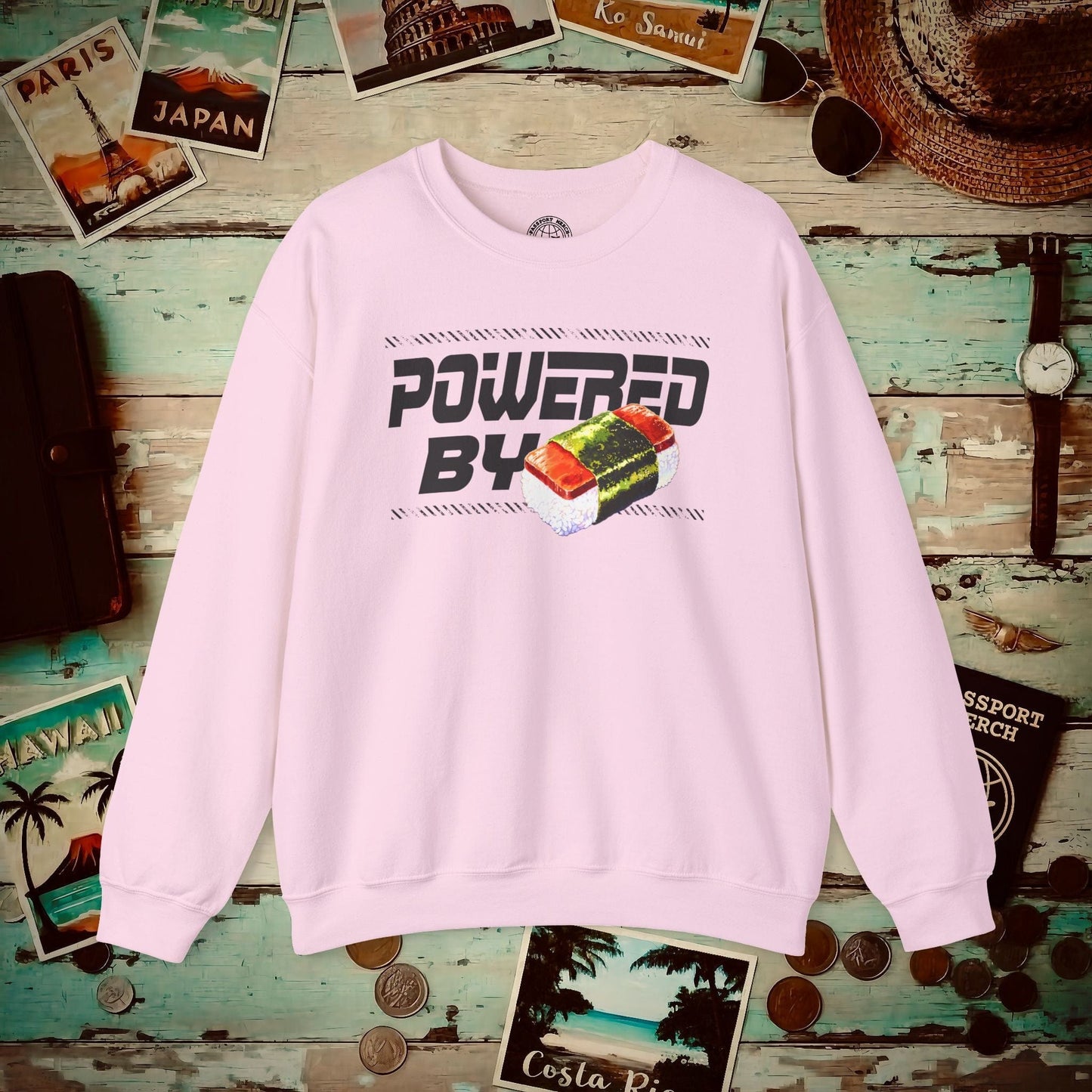 Powered By Musubi, Hawaii Crewneck Light Pink / S