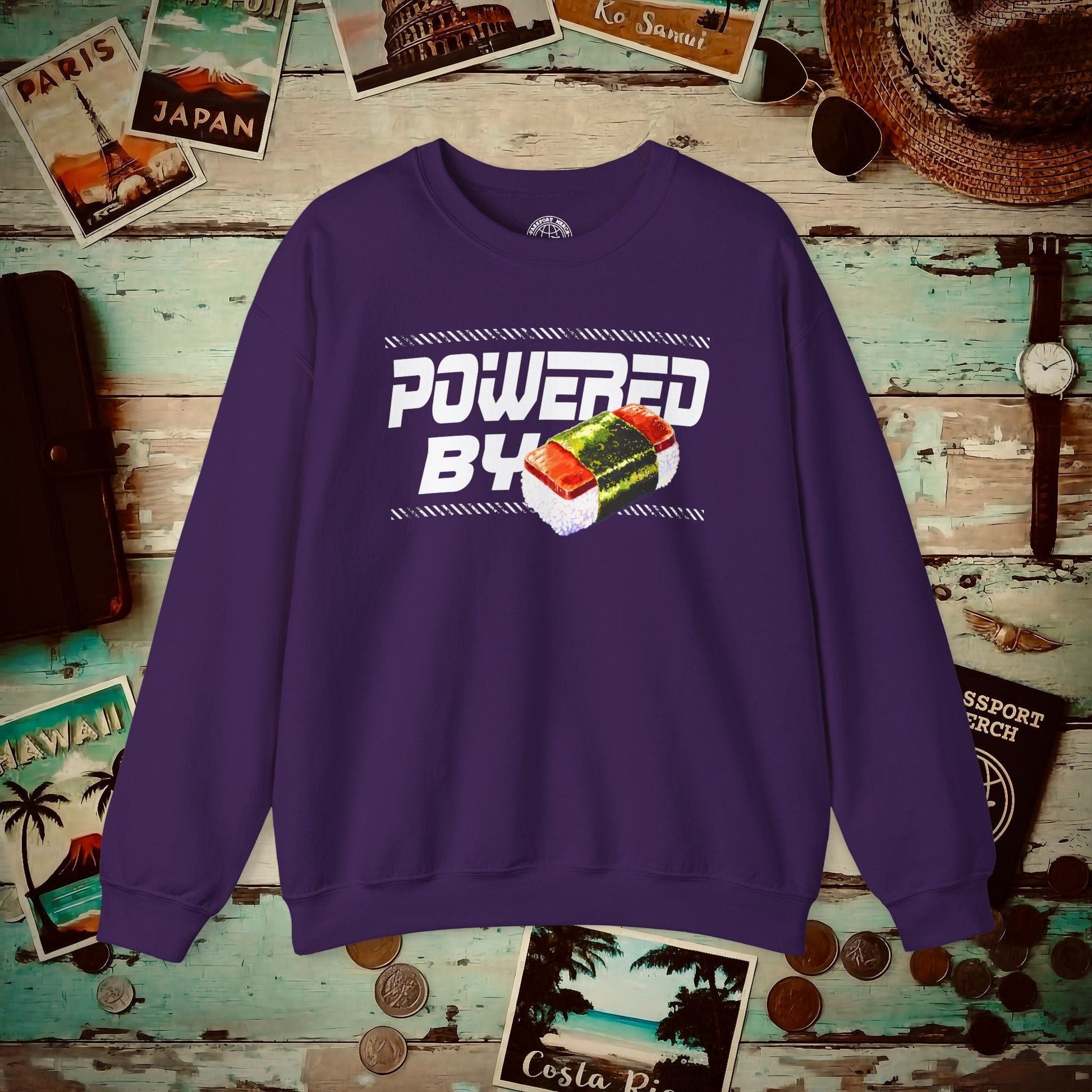 Powered By Musubi, Hawaii Crewneck Purple / S