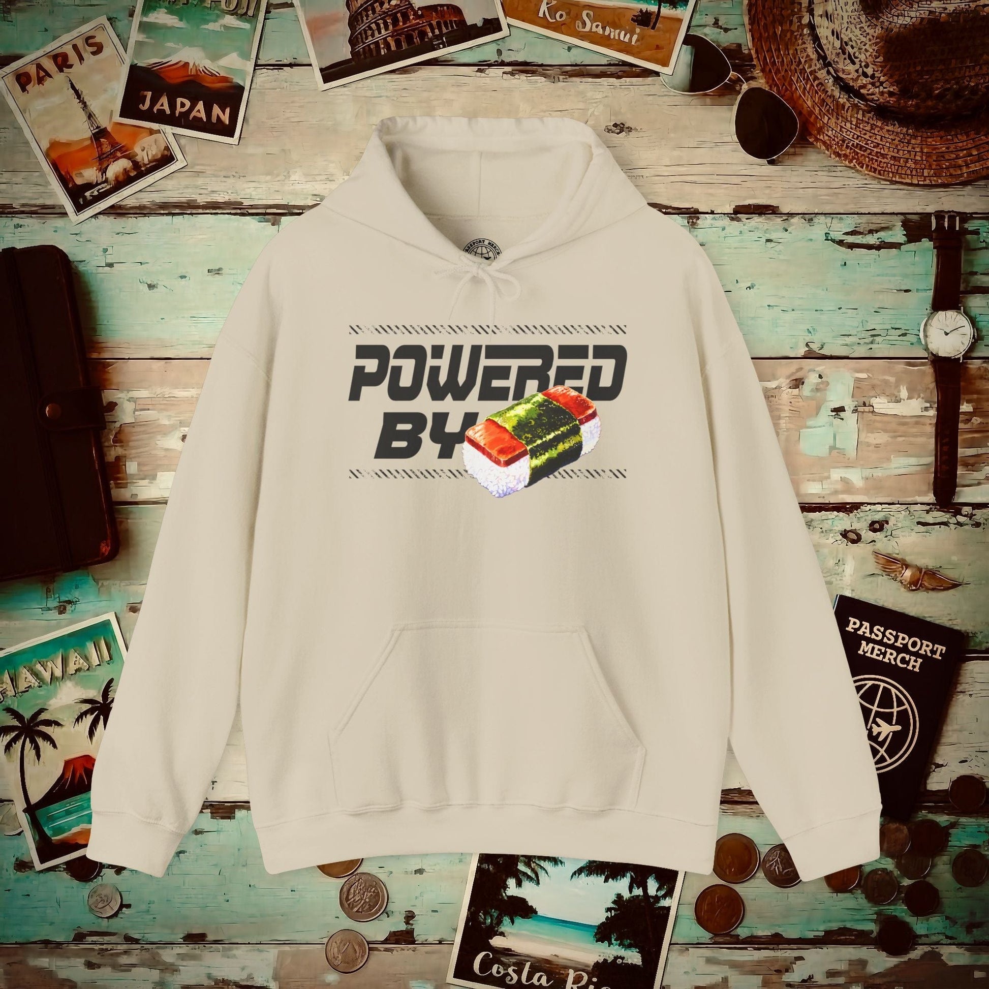 Powered By Musubi, Hawaii Hoodie Sand / S