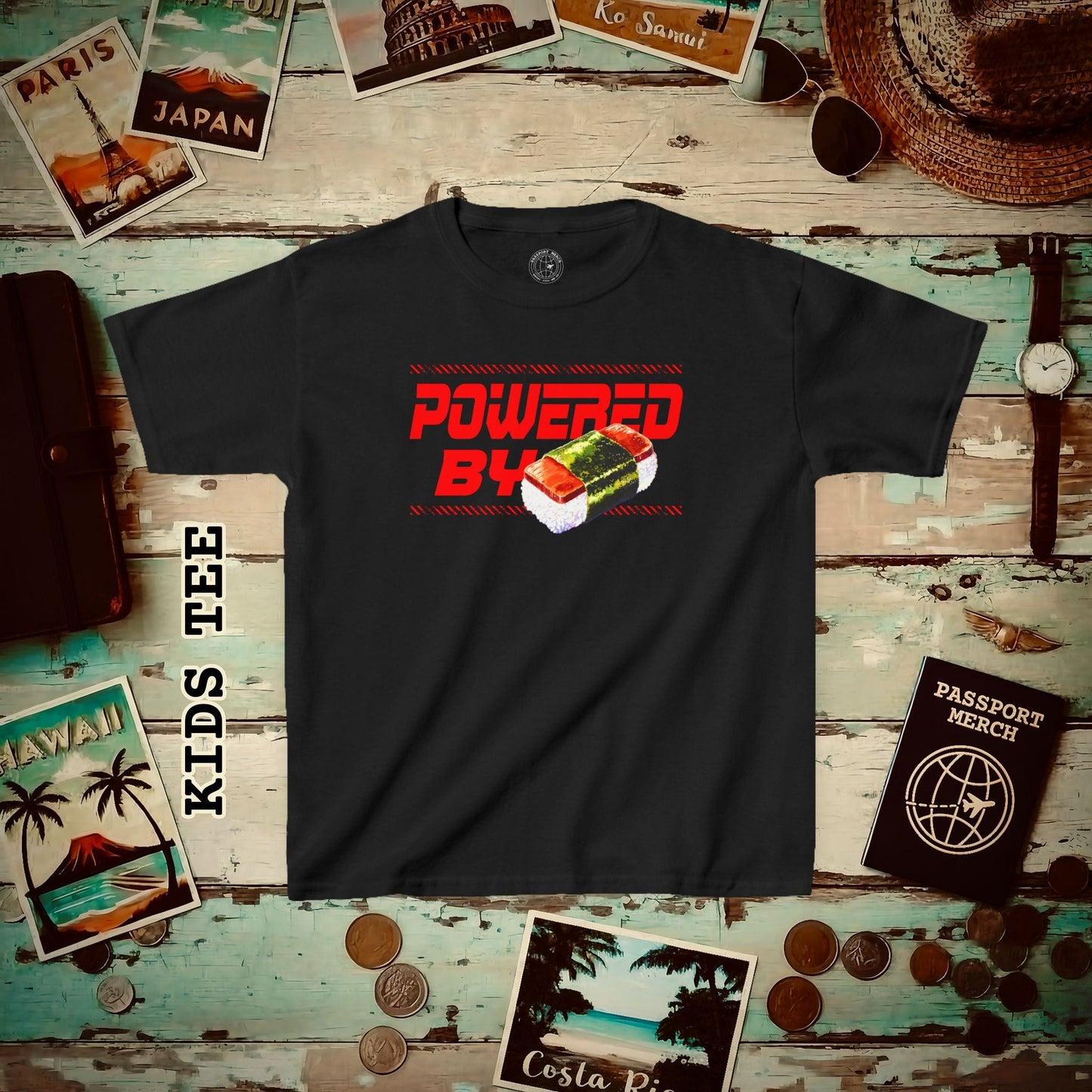 Powered By Musubi, Hawaii Kids Tee XS / Black