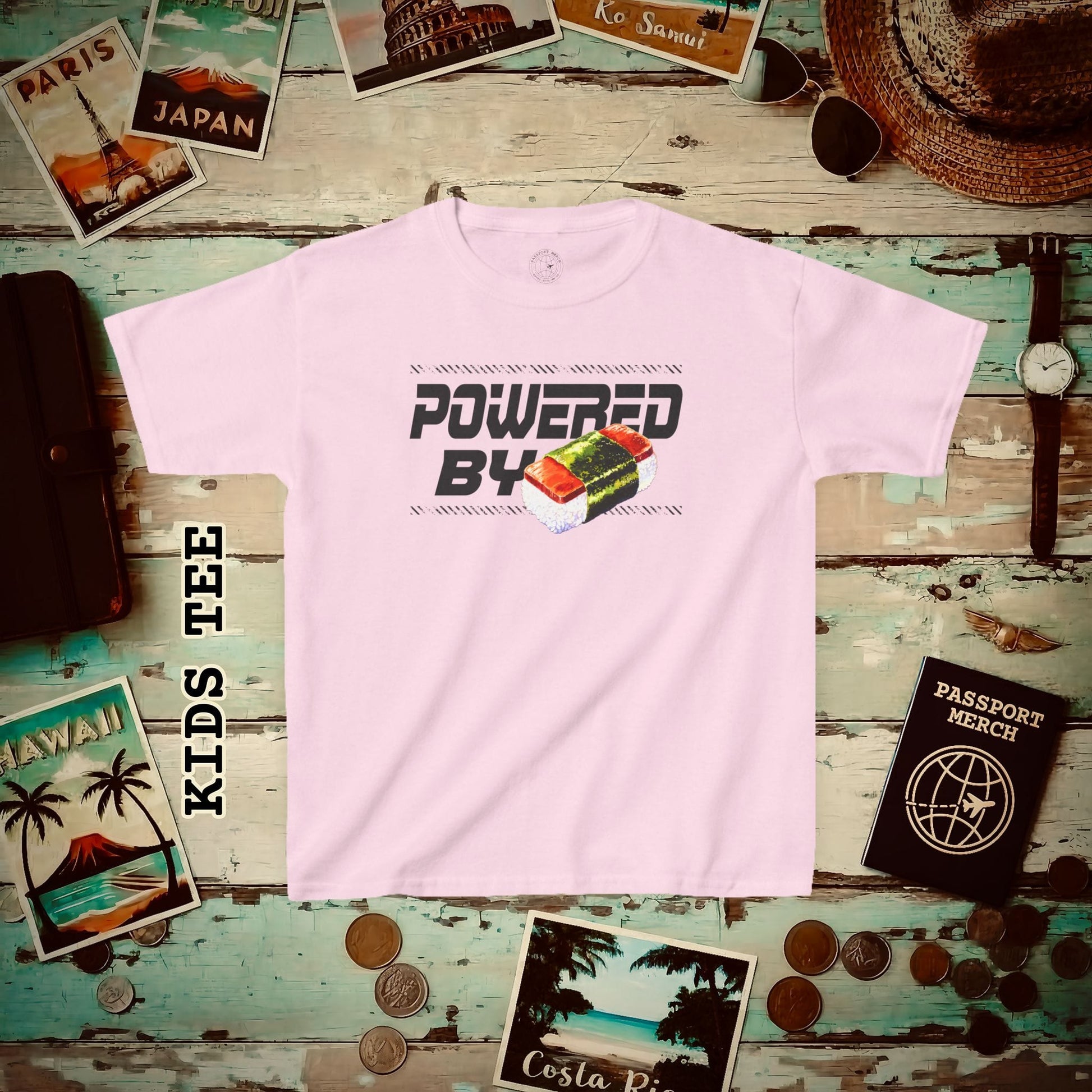 Powered By Musubi, Hawaii Kids Tee XS / Light Pink