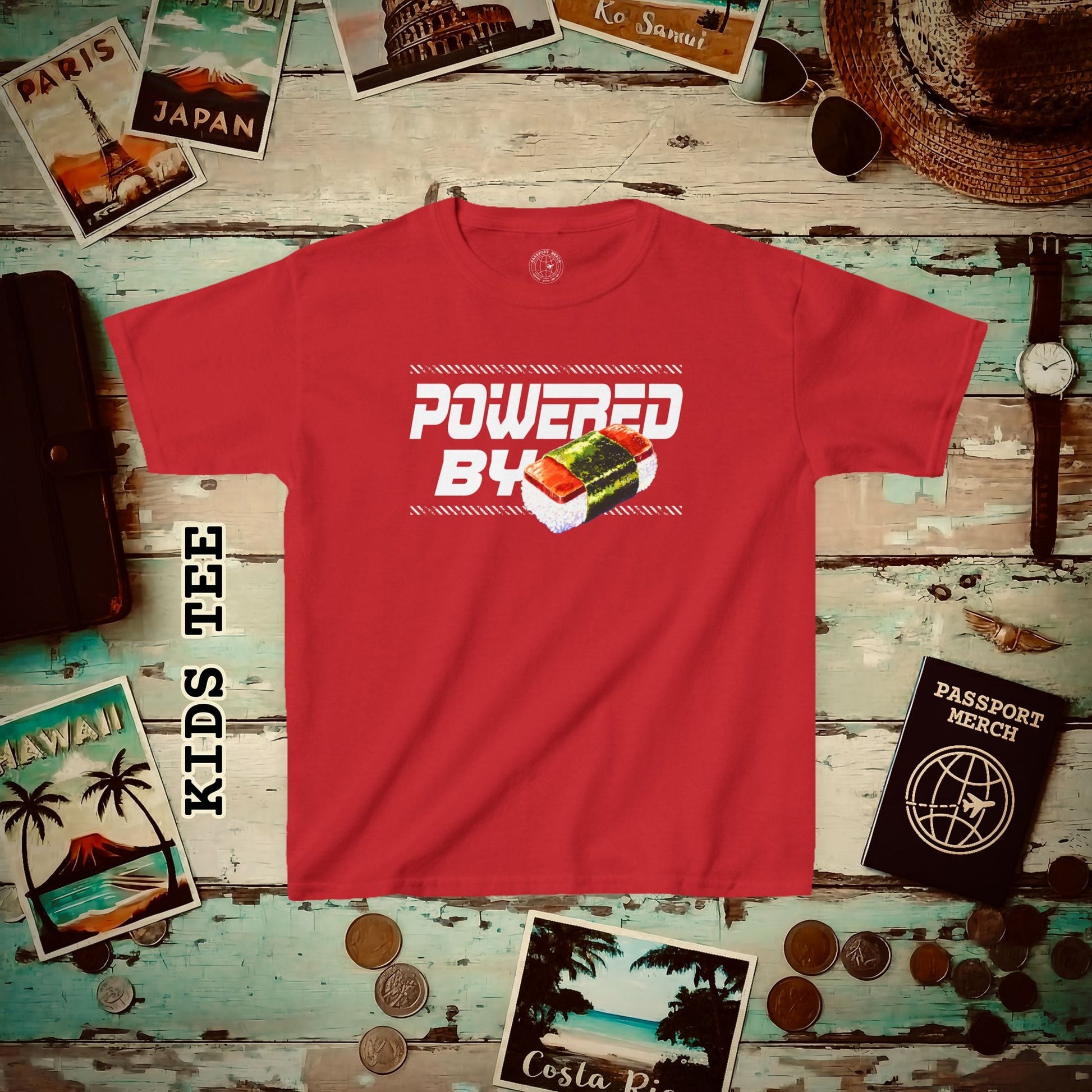 Powered By Musubi, Hawaii Kids Tee XS / Red