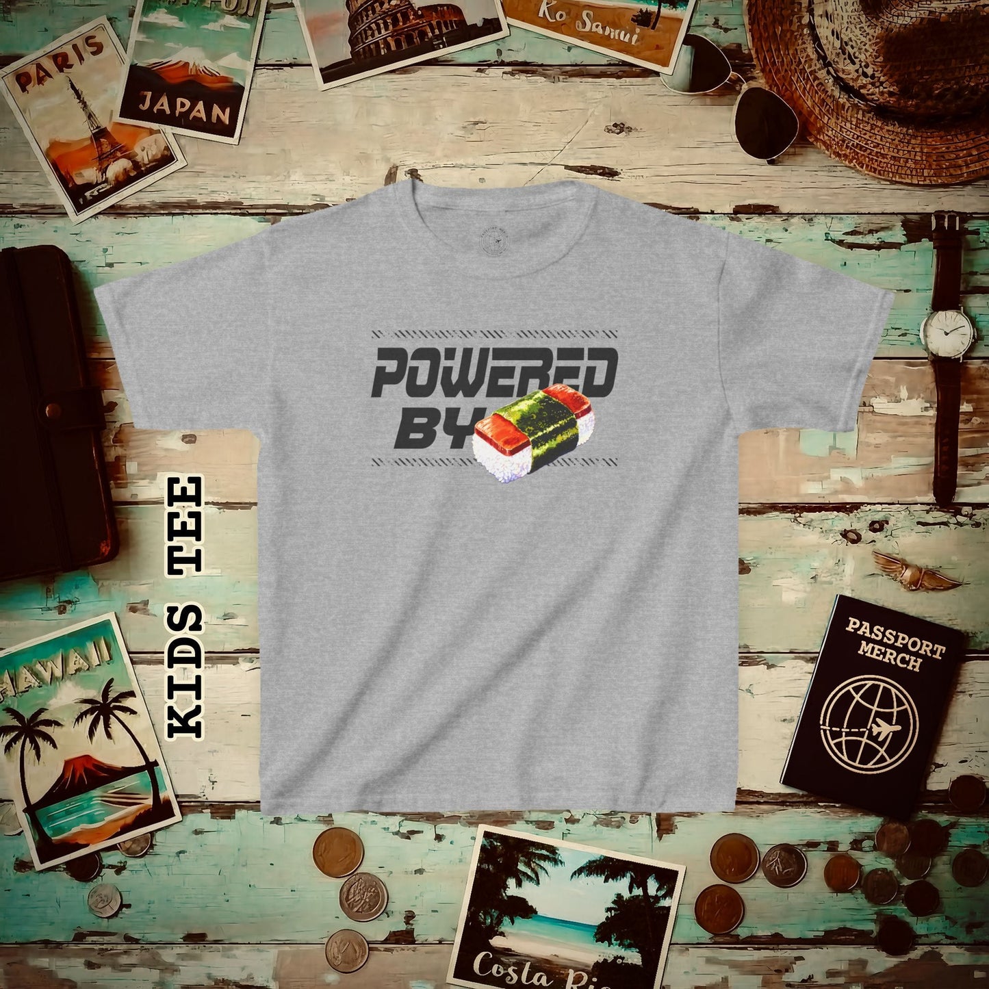 Powered By Musubi, Hawaii Kids Tee XS / Sport Grey
