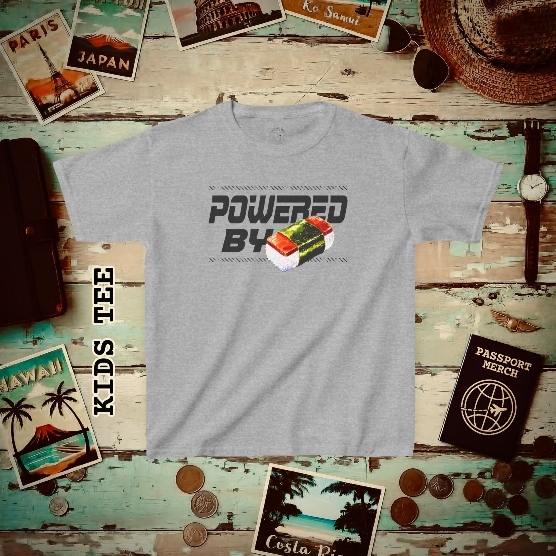 Powered By Musubi, Hawaii Kids Tee XS / Sport Grey