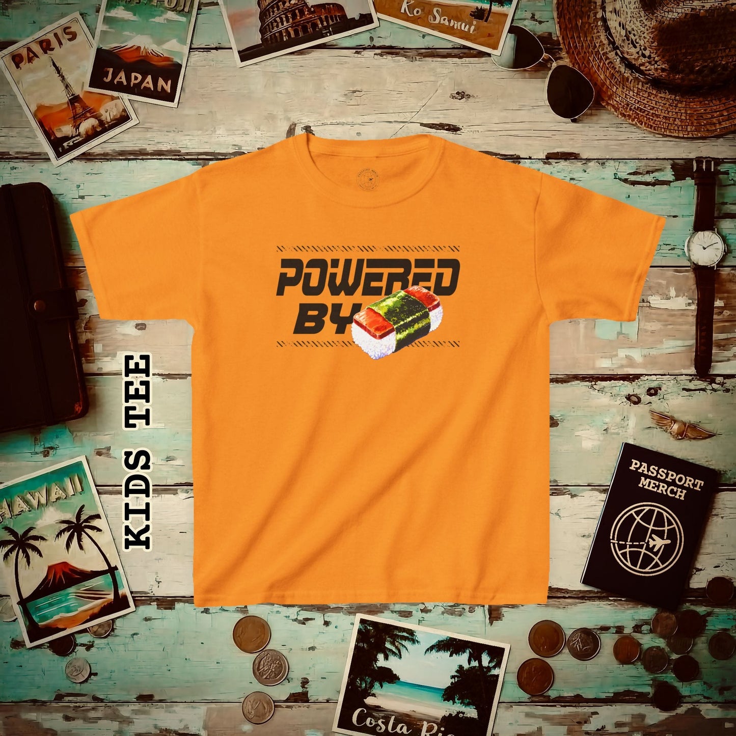 Powered By Musubi, Hawaii Kids Tee XS / Tennessee Orange
