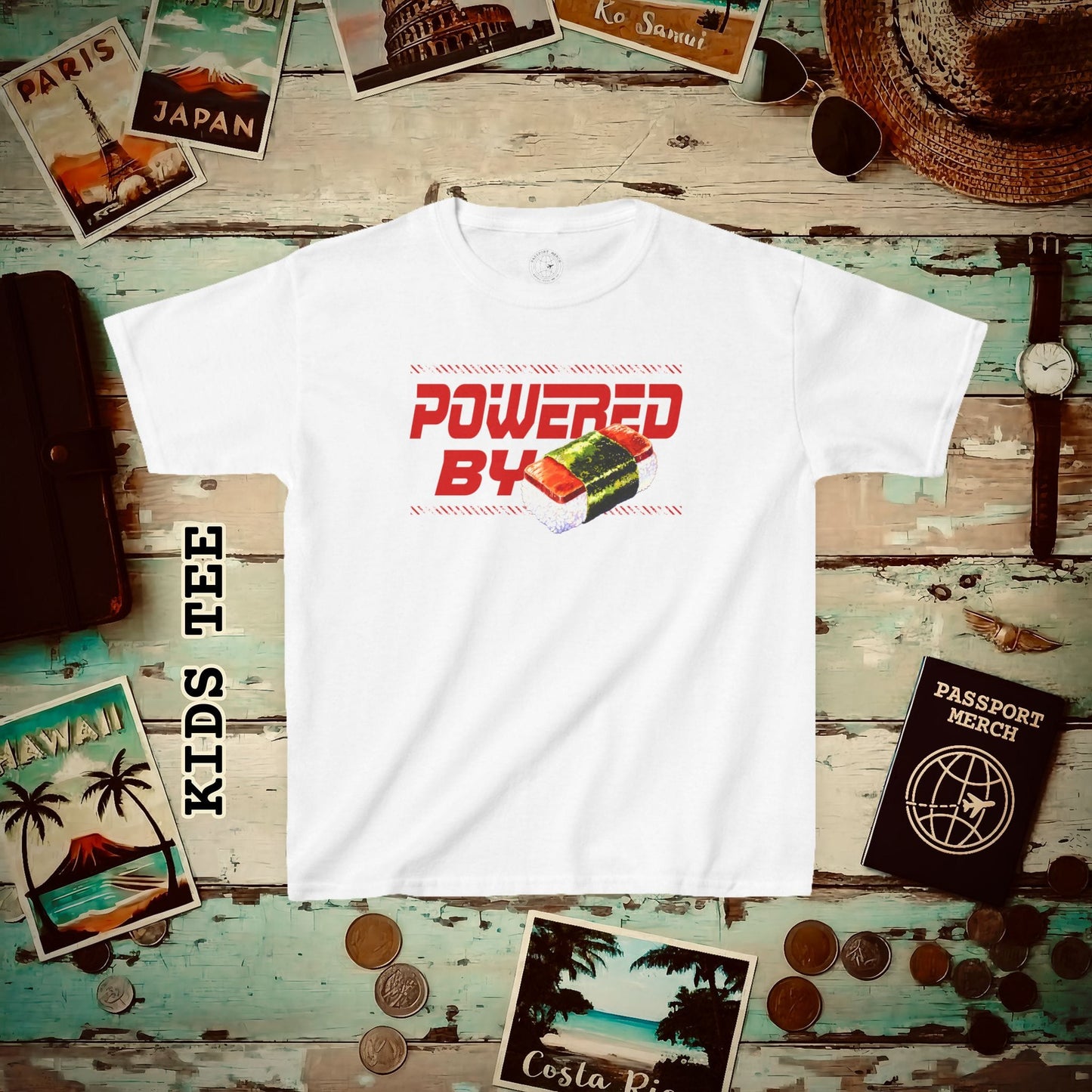 Powered By Musubi, Hawaii Kids Tee XS / White