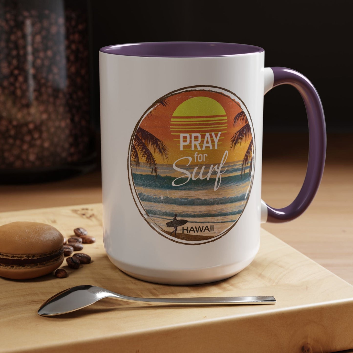 Pray for Surf Hawaii 15oz Mug Purple / 15oz