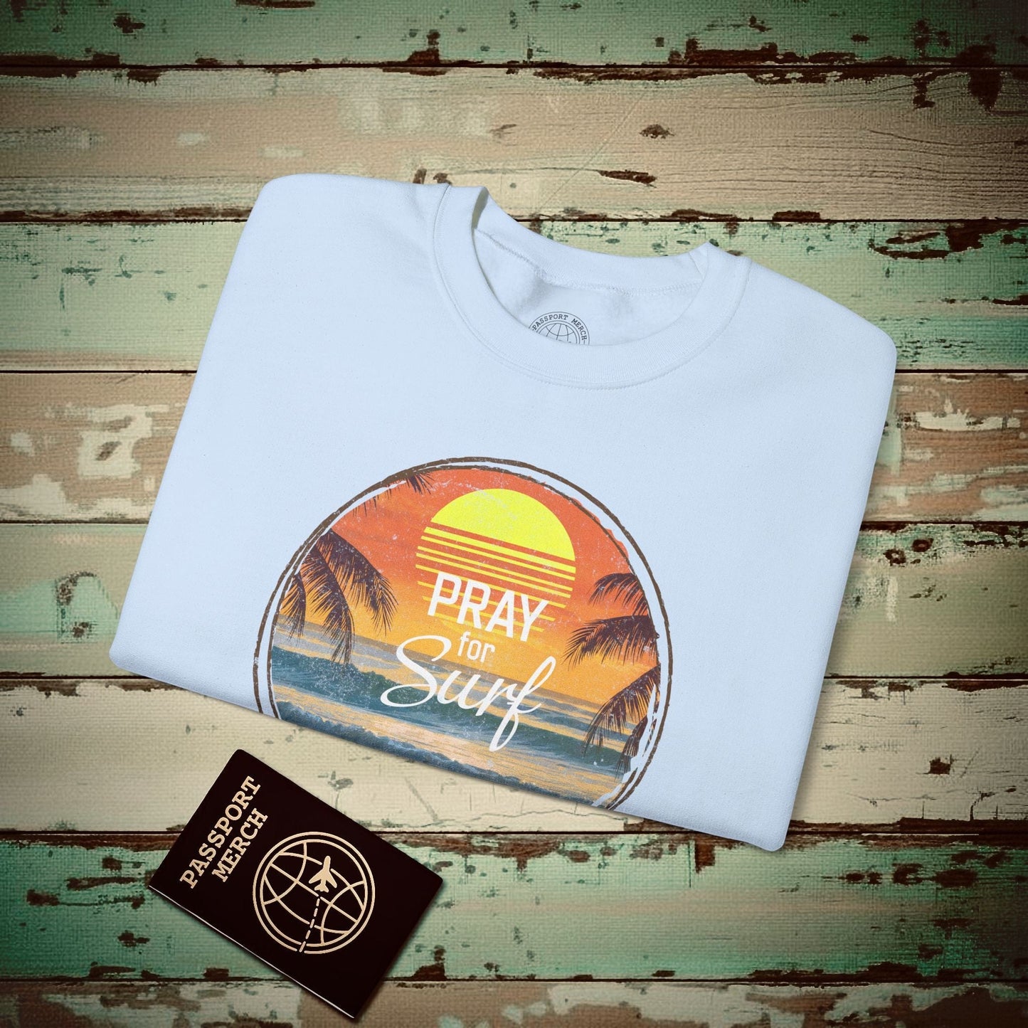 Pray for Surf Hawaii, Crewneck Light Blue / S