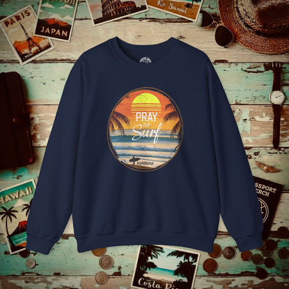 Pray for Surf Hawaii, Crewneck Navy / S